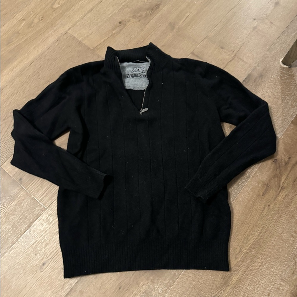 ZENGA Wool/Cashmere Half-Zip Sweater XL